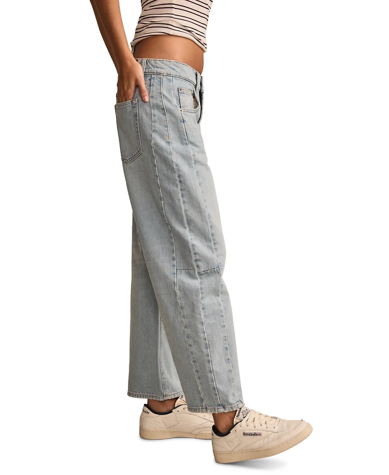 Lucky Brand Women's Distressed High Rise Barrel-Leg Jeans