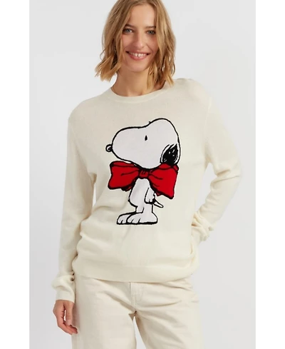 Chinti & Parker Women's Wool-Cashmere Bow Tie Snoopy Sweater