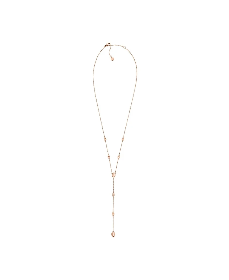 Skagen Women's Anja Pebble Rose Gold Stainless Steel Y Necklace