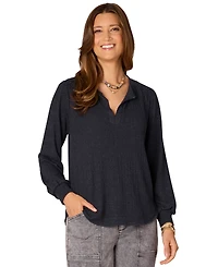 Democracy Women's Long Smocked Sleeve Top