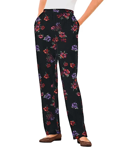 Woman Within Plus 7-Day Knit Straight Leg Pant