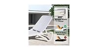 Adjustable Pool Lounge Chair with Wheels and 5-Position Backrest