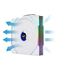 Lian-Li Uni Fan Tl Wireless 1.6" Lcd 120mm Argb Case Fan with Reverse Blade, White