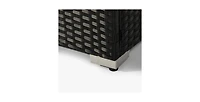 32 Inch Rectangular Wicker Fire Pit Table with 50000 Btu Burner and Ceramic Top