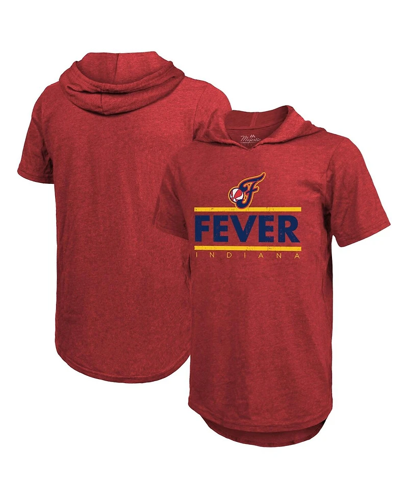 Majestic Men's and Women's Red Indiana Fever Sideline Tri-Blend Hoodie T-Shirt