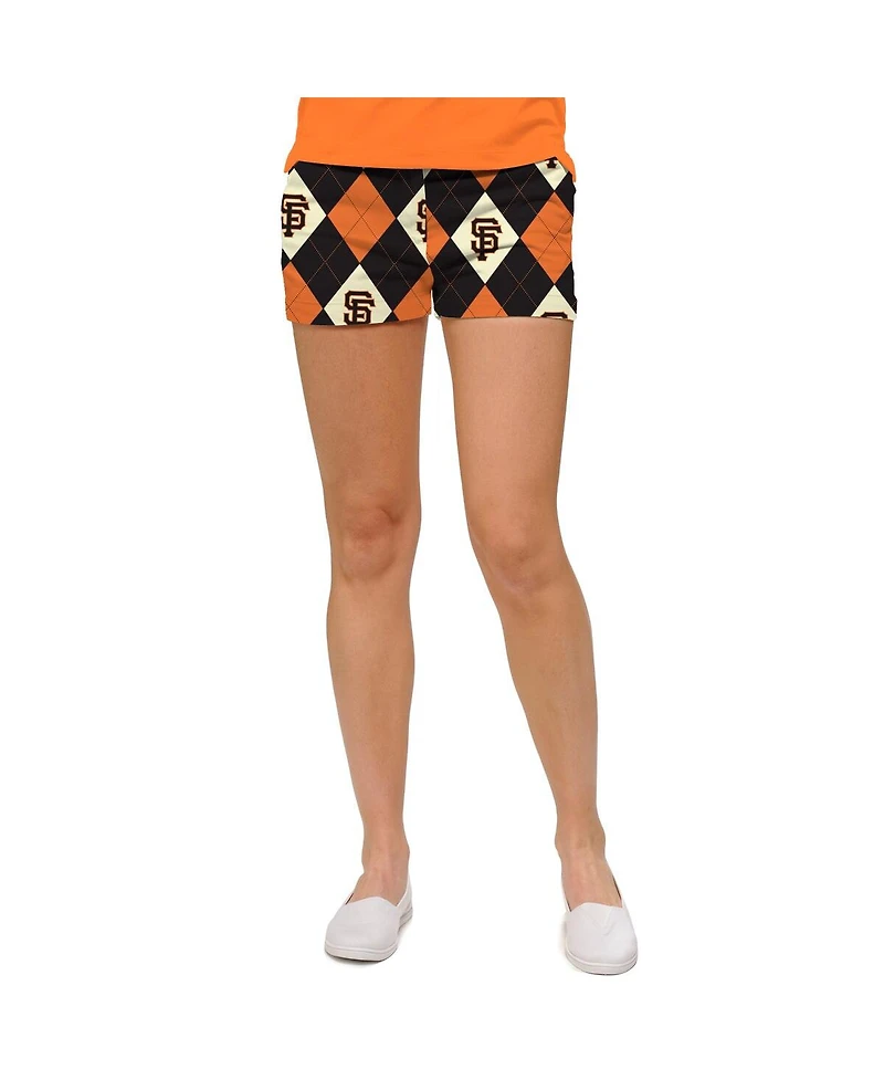 Loudmouth Women's Black San Francisco Giants Argyle Mini Shorts