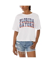 Gameday Couture Women's White Florida Gators Claim To Fame Boxy Cropped T-Shirt