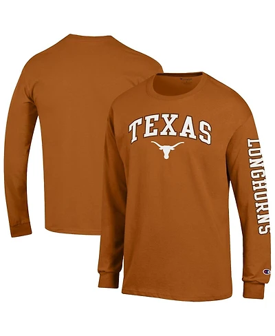 Champion Men's Texas Orange Longhorns Arch Over Logo 2-Hit Long Sleeve T-Shirt