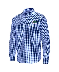 Antigua Men's Royal Florida Gators Ellis Woven Tri-Blend Long Sleeve Button-Down Shirt