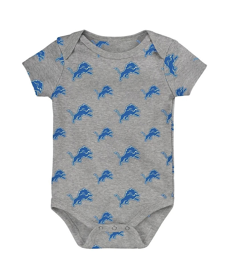 Outerstuff Newborn 3-Piece Detroit Lions Little Tike Bodysuit Set