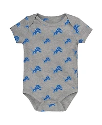 Outerstuff Newborn 3-Piece Detroit Lions Little Tike Bodysuit Set