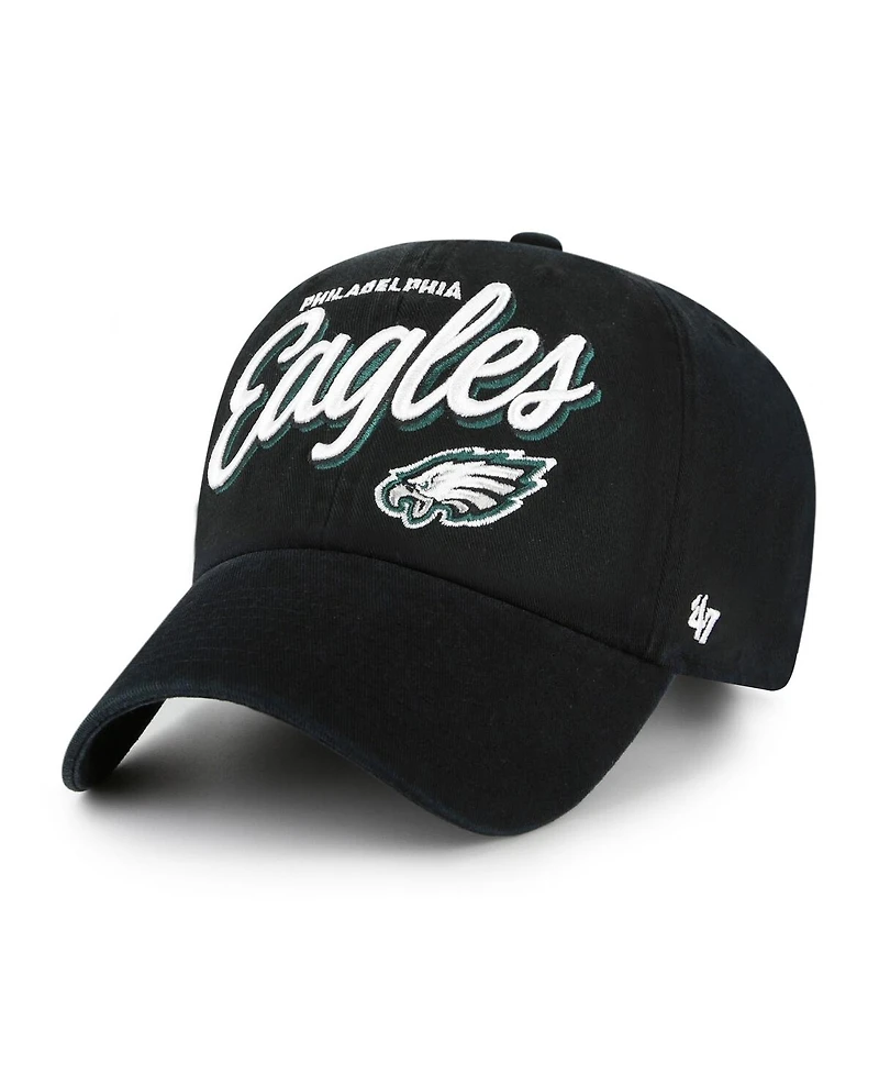 '47 Brand Women's Black Philadelphia Eagles Ariana Clean Up Adjustable Hat