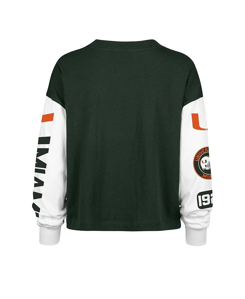 '47 Brand Women's Green Miami Hurricanes Sydney Long Sleeve T-Shirt