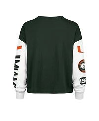 '47 Brand Women's Green Miami Hurricanes Sydney Long Sleeve T-Shirt