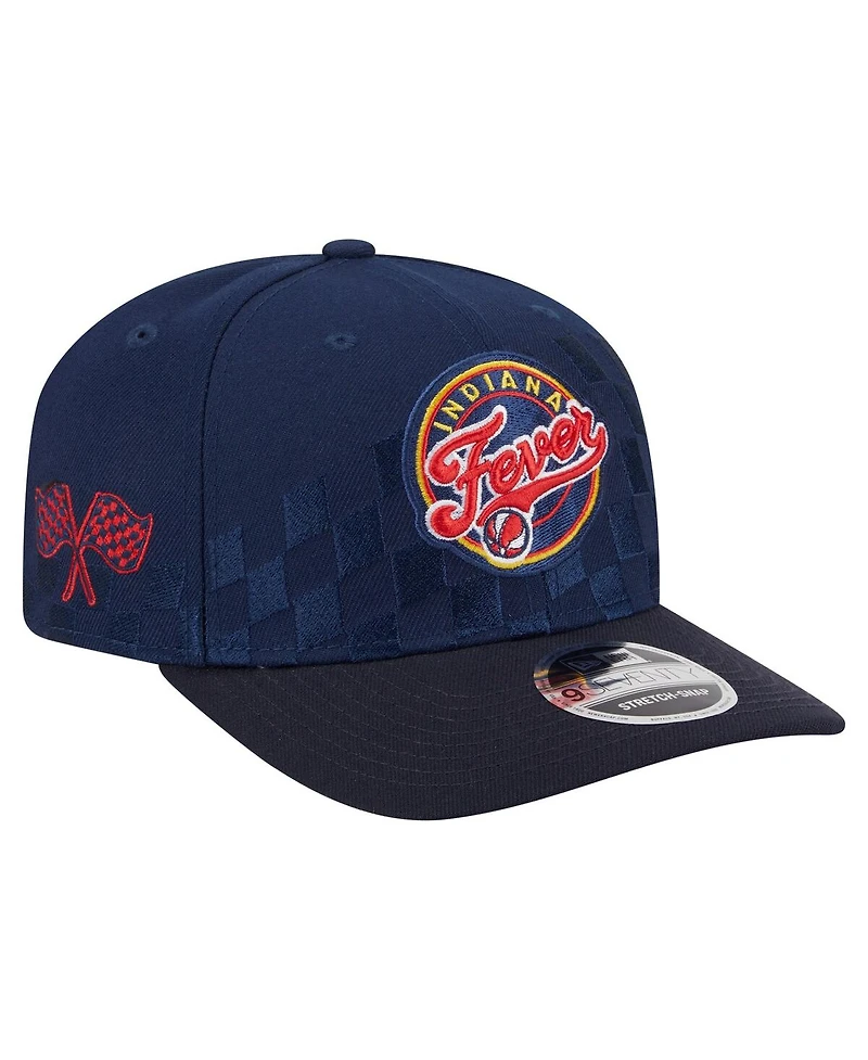 New Era Men's and Women's Navy Indiana Fever 9SEVENTY Checkerboard Print Adjustable Hat