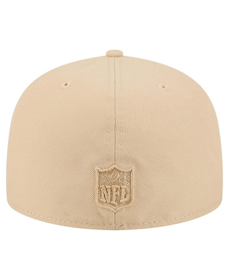 New Era Men's Beige Baltimore Ravens Color Pack A-Frame 59FIFTY Fitted Hat