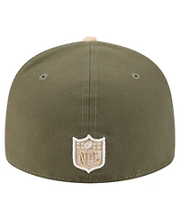 New Era Men's Light Beige/Olive Green Bay Packers Two-Tone Color Pack Split Panel 59FIFTY Fitted Hat