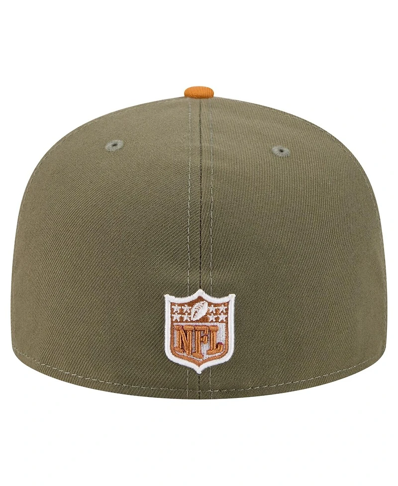 New Era Men's Olive/Brown Green Bay Packers Color Pack A-Frame 59FIFTY Fitted Hat