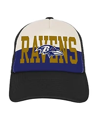 Outerstuff Men's White/Black Baltimore Ravens Modern Fan Trucker Adjustable Hat
