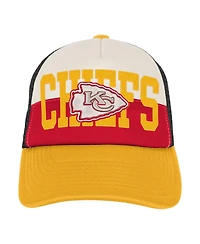Outerstuff Big Boys and Girls White/Gold Kansas City Chiefs Modern Fan Trucker Adjustable Hat