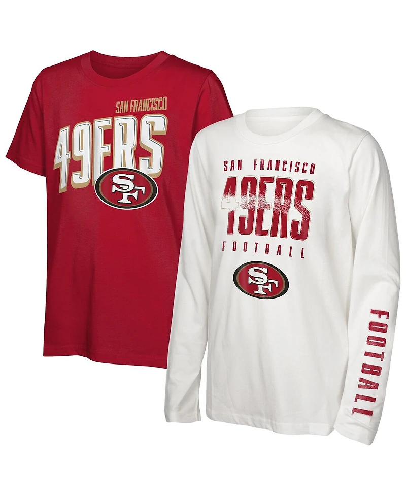 Outerstuff Big Boys and Girls San Francisco 49ers The Mix Combo T-Shirt Set