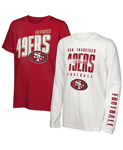Outerstuff Big Boys and Girls San Francisco 49ers The Mix Combo T-Shirt Set