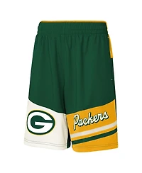 Outerstuff Big Boys and Girls Green Bay Packers Fandemonium Mesh Shorts