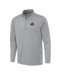 Antigua Men's Gray Ohio State Buckeyes Reprocess Quarter-Zip Hoodie