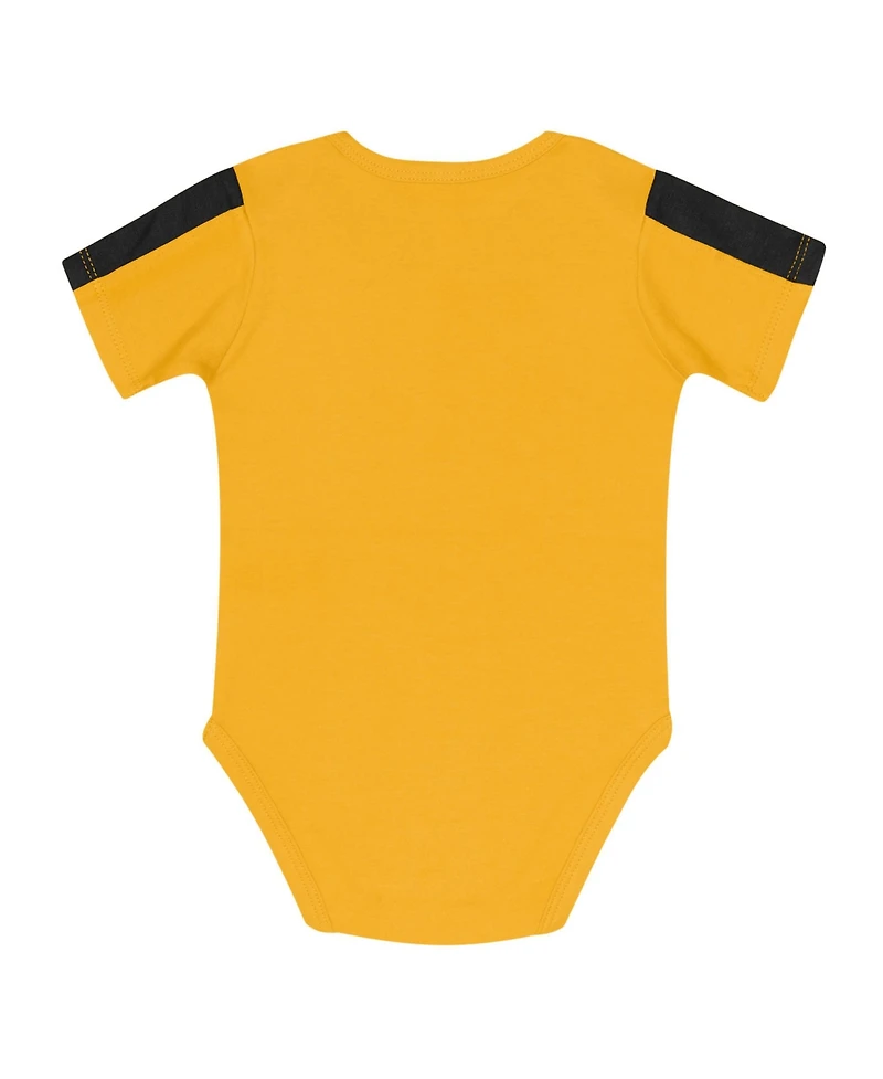 Outerstuff Baby Boys and Girls 3-Piece Black/Gold Iowa Hawkeyes Double Down Creeper and Pants Set