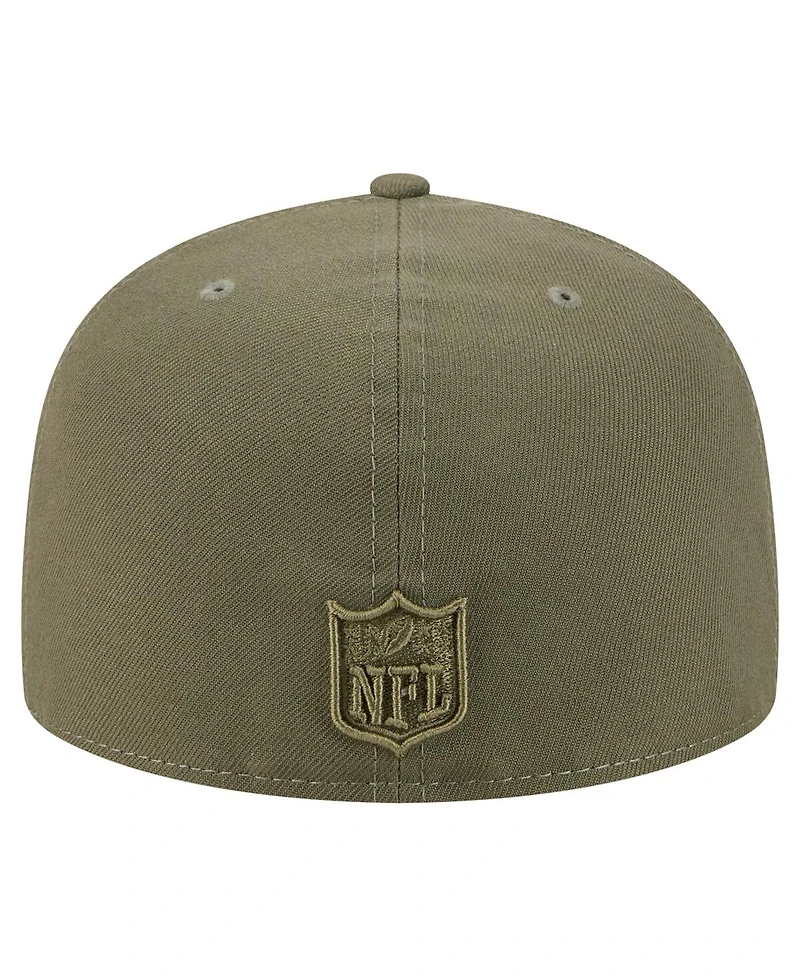 New Era Men's Olive Houston Texans Color Pack A-Frame 59FIFTY Fitted Hat