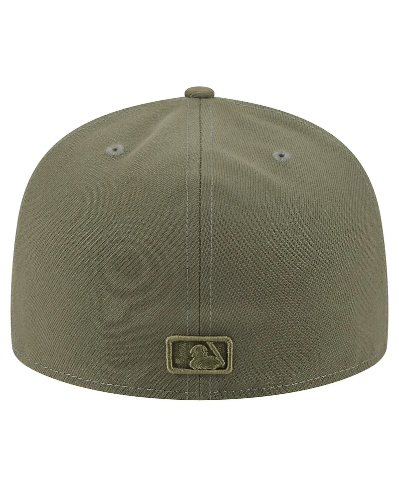 New Era Men's Olive Miami Marlins Color Pack A-Frame 59FIFTY Fitted Hat