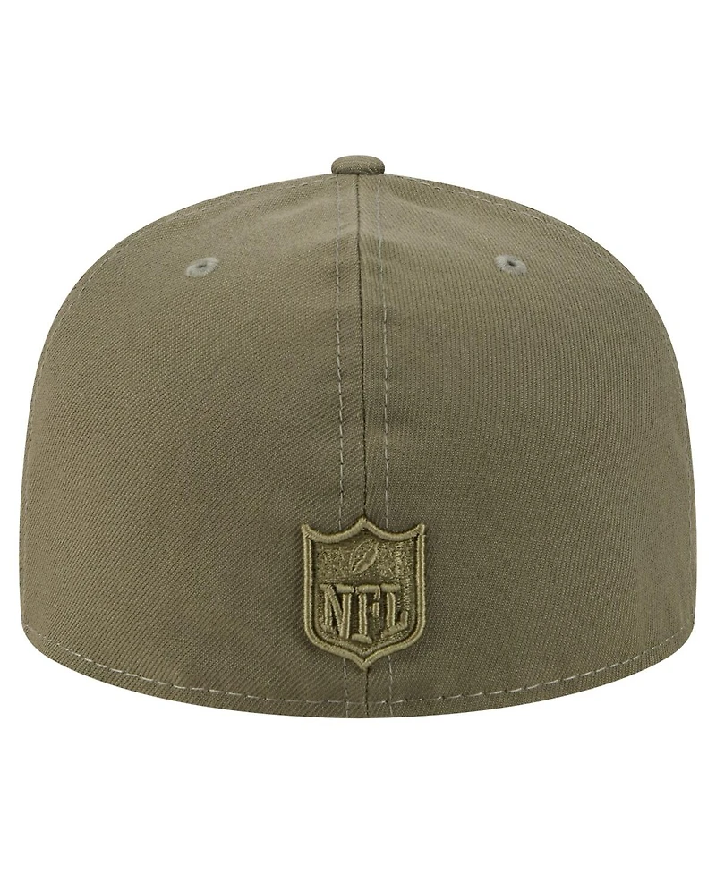 New Era Men's Olive Orleans Saints Color Pack A-Frame 59FIFTY Fitted Hat