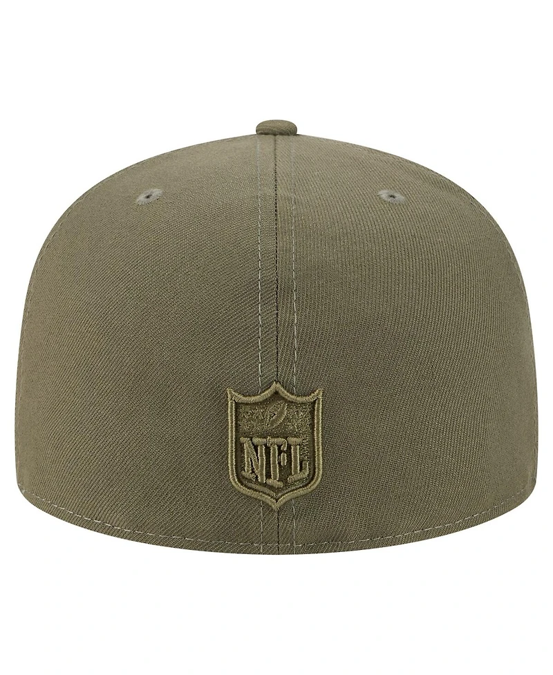 New Era Men's Olive Tampa Bay Buccaneers Color Pack A-Frame 59FIFTY Fitted Hat