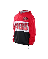 New Era Men's Scarlet San Francisco 49ers Ripstop Quarter-Zip Hooded Windbreaker