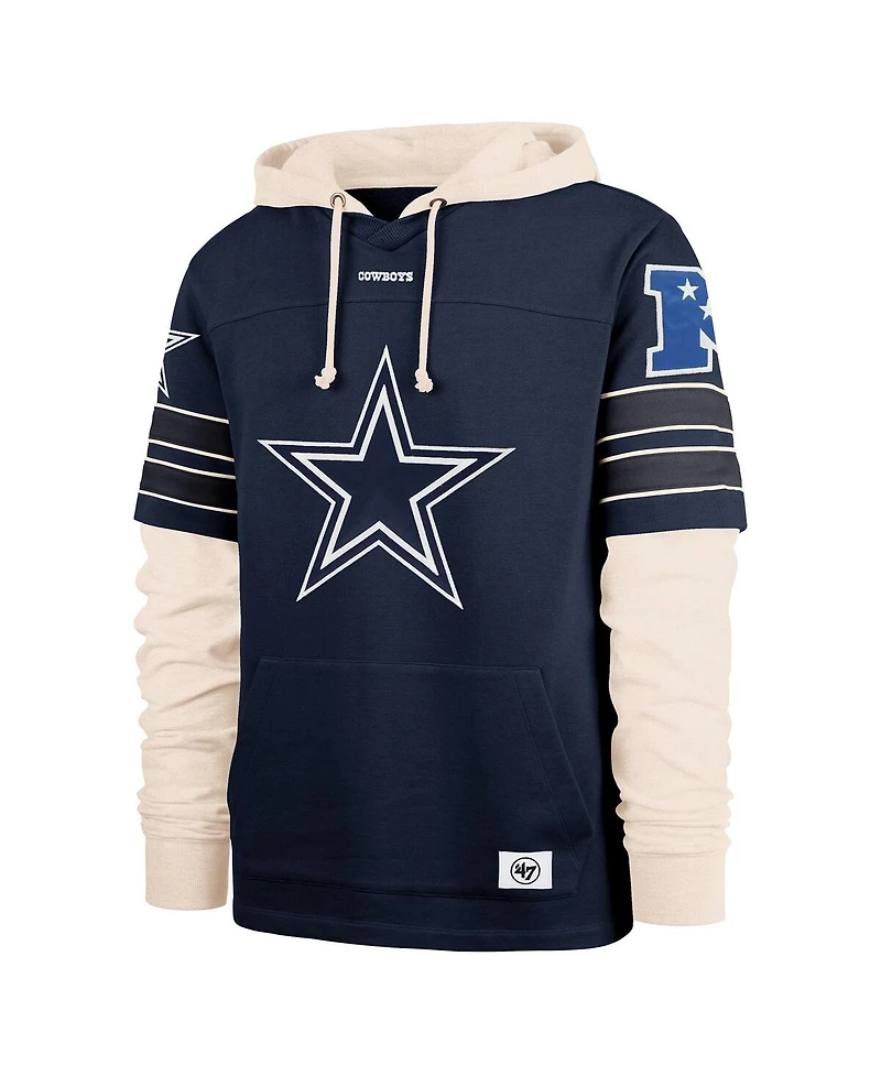 '47 Brand Men's Navy Dallas Cowboys Split Zone Cornerback Duo Hoodie