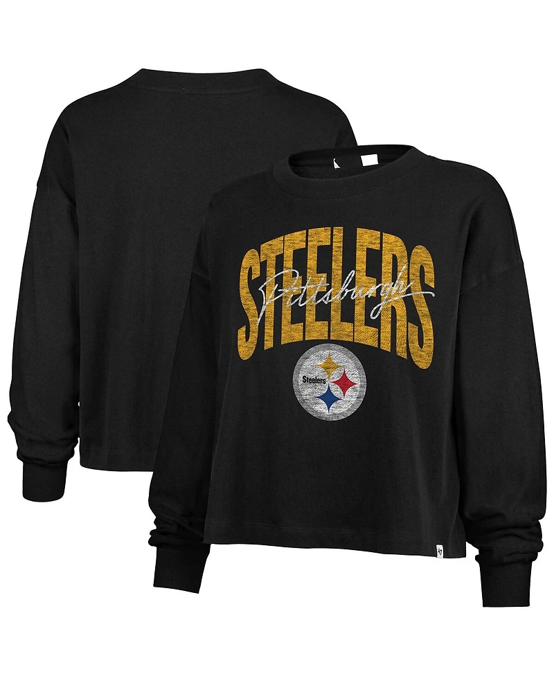 '47 Brand Women's Black Pittsburgh Steelers Muse Sydney Long Sleeve T-Shirt