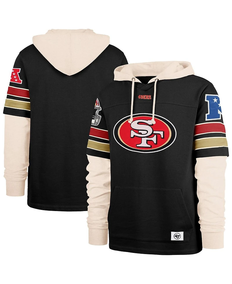 '47 Brand Men's Black San Francisco 49ers Split Zone Cornerback Duo Hoodie