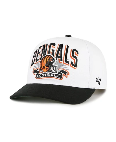 '47 Brand Big Boys and Girls White/Black Cincinnati Bengals Prime Play Hitch Adjustable Hat