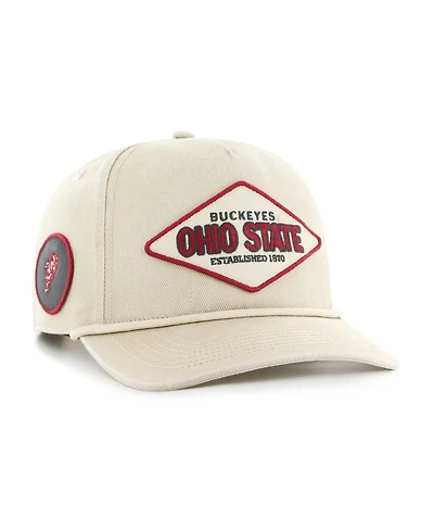 '47 Brand Men's and Women's Cream Ohio State Buckeyes Outdoorsmen Cairn Hitch Adjustable Hat