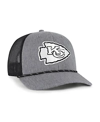 '47 Brand Men's Heather Charcoal Kansas City Chiefs Carbon Rope Trucker Adjustable Hat