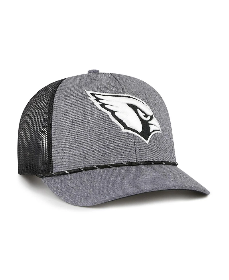 '47 Brand Men's Heather Charcoal Arizona Cardinals Carbon Rope Trucker Adjustable Hat