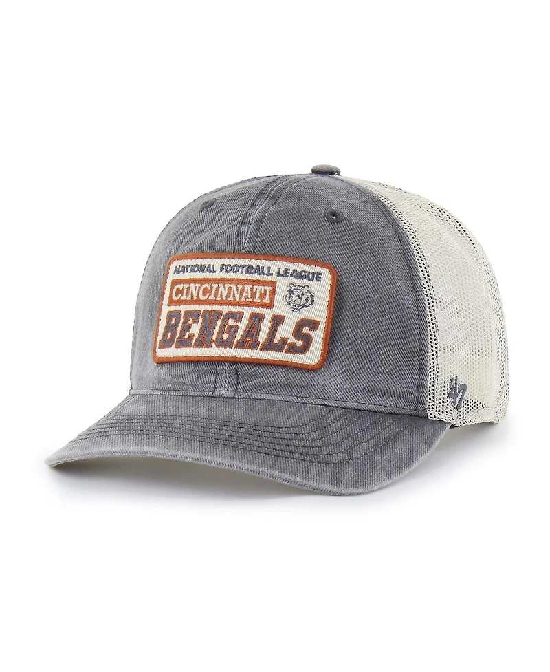 '47 Brand Men's Charcoal Cincinnati Bengals Canteen Relaxed Trucker Adjustable Hat