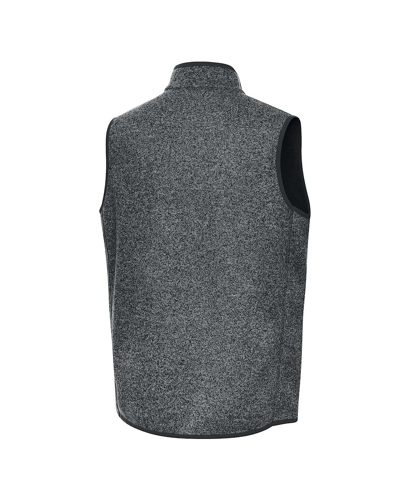 Antigua Men's Heather Gray Ohio State Buckeyes Fortune Full-Zip Vest