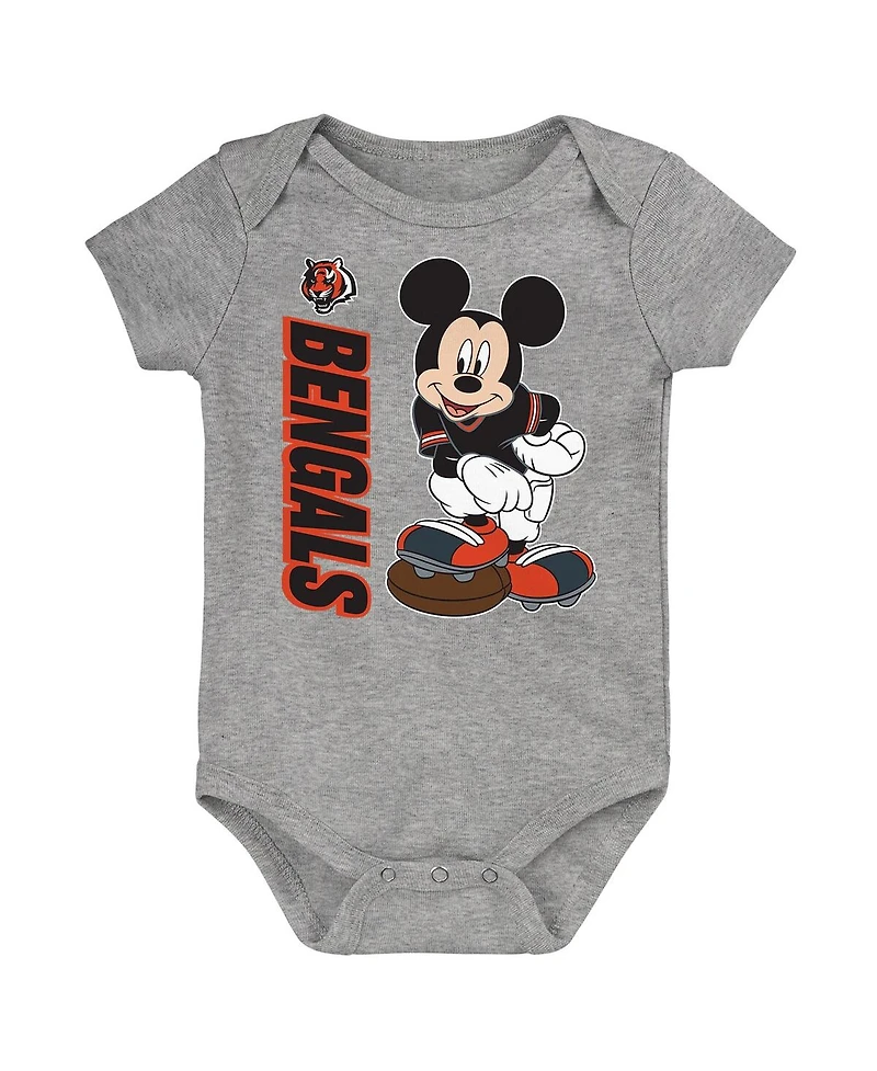 Outerstuff Baby Boys and Girls 3-Pack Cincinnati Bengals 3-Peat Bodysuit Set