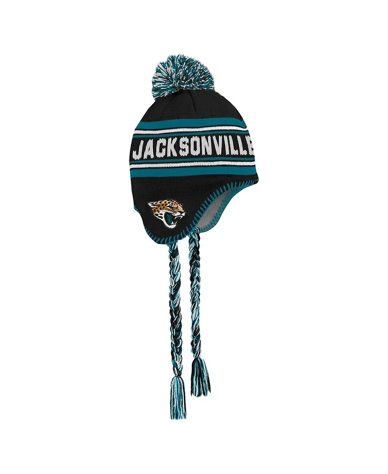 Outerstuff Preschool Black Jacksonville Jaguars Jacquard Tassel Knit Pom with Hat