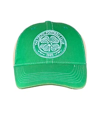 1863FC Men's Green Celtic Tea Washed Vintage Trucker Adjustable Hat