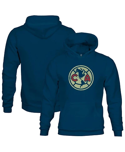 1863FC Big Boys and Girls Navy Club America Color Badge Fleece Pullover Hoodie