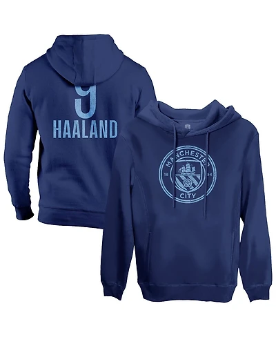 1863FC Men's Erling Haaland Navy Manchester City Player Fleece Pullover Hoodie