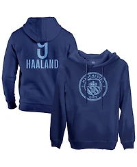 1863FC Men's Erling Haaland Navy Manchester City Player Fleece Pullover Hoodie