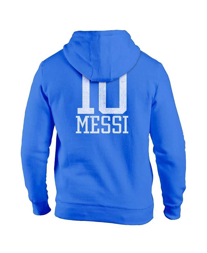 1863FC Men's Lionel Messi Blue Argentina National Team Player Fleece Pullover Hoodie